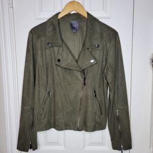 Lysse stretch faux sued moto jkt